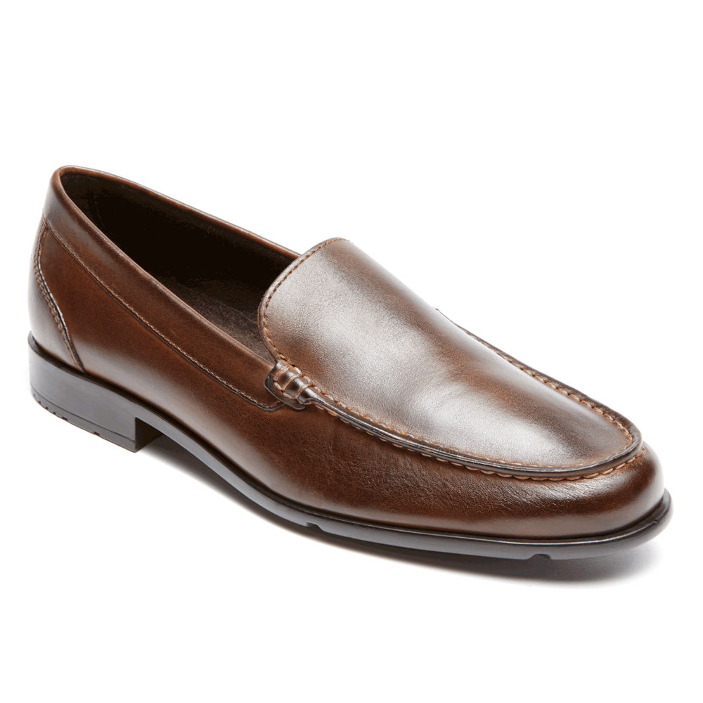 Rockport Mens Loafers Dark Brown - Classic Venetian - UK 580-JNKWMS